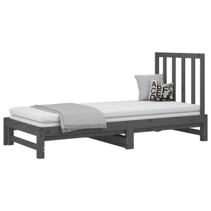 Sofá-cama de puxar 2x(90x200) cm pinho maciço cinza