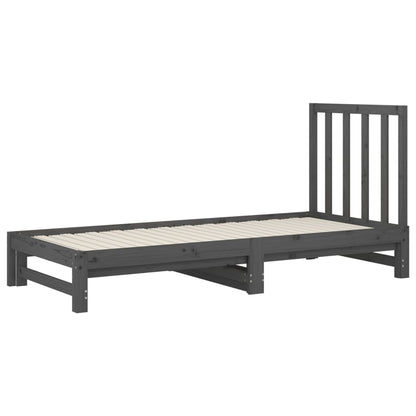 Sofá-cama de puxar 2x(90x200) cm pinho maciço cinza