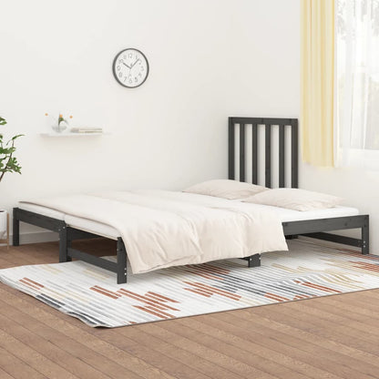 Sofá-cama de puxar 2x(90x200) cm pinho maciço cinza