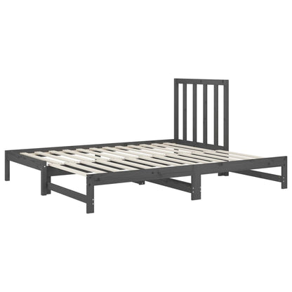 Estrutura sofá-cama de puxar 2x(90x190) cm pinho maciço cinza