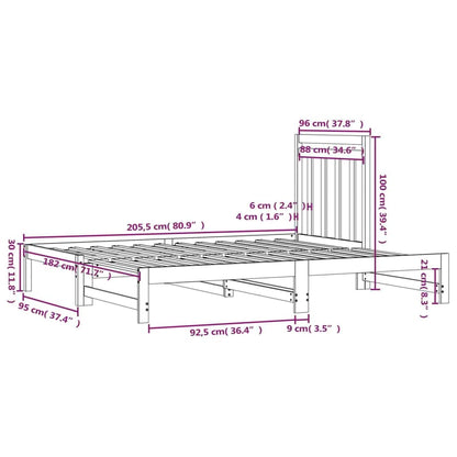 Sofá-cama de puxar 2x(90x200) cm pinho maciço preto