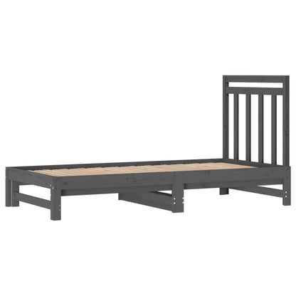 Estrutura sofá-cama de puxar 2x(90x190) cm pinho maciço cinza