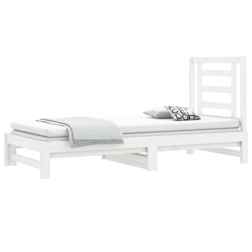 Sofá-cama de puxar 2x(90x200) cm pinho maciço branco