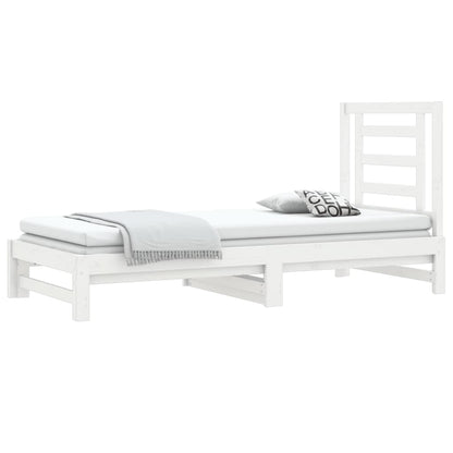 Estrutura sofá-cama de puxar 2x(90x190) cm pinho maciço branco