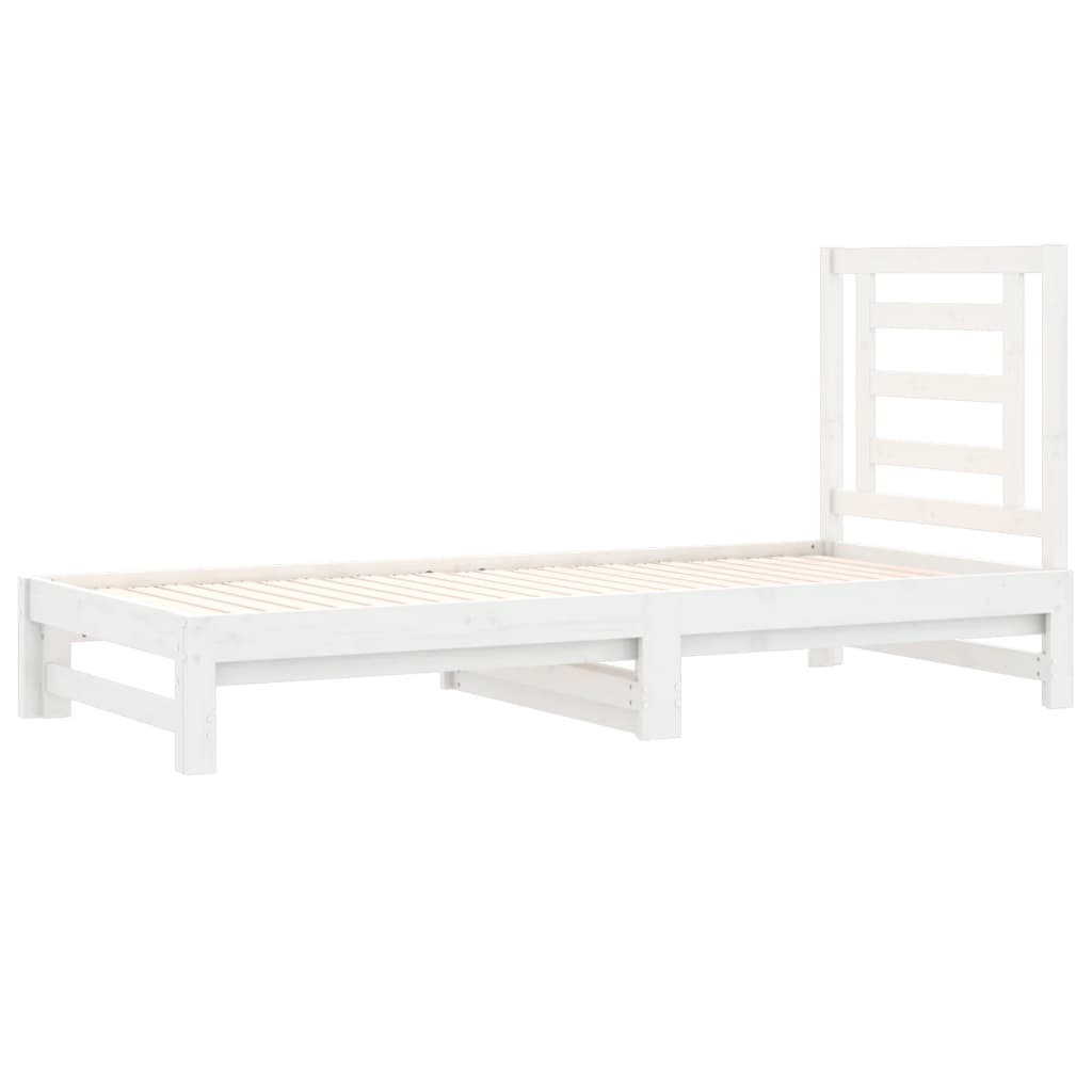 Estrutura sofá-cama de puxar 2x(90x190) cm pinho maciço branco