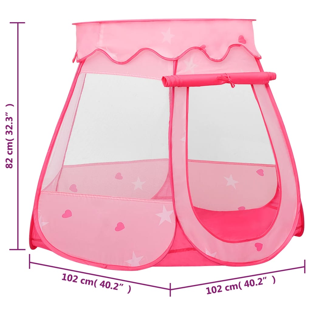 Tenda de brincar infantil 102x102x82 cm rosa