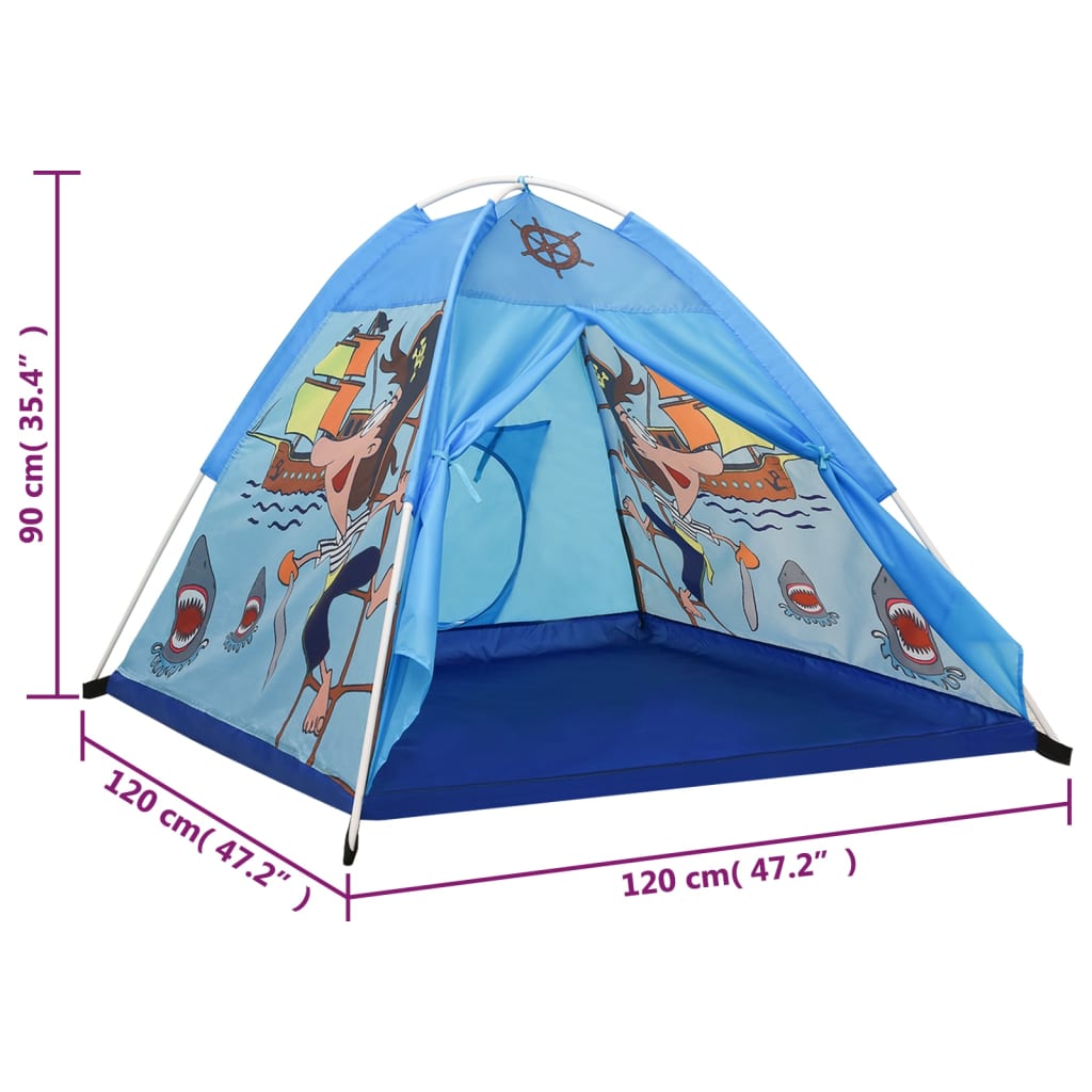 Tenda de brincar infantil 120x120x90 cm azul