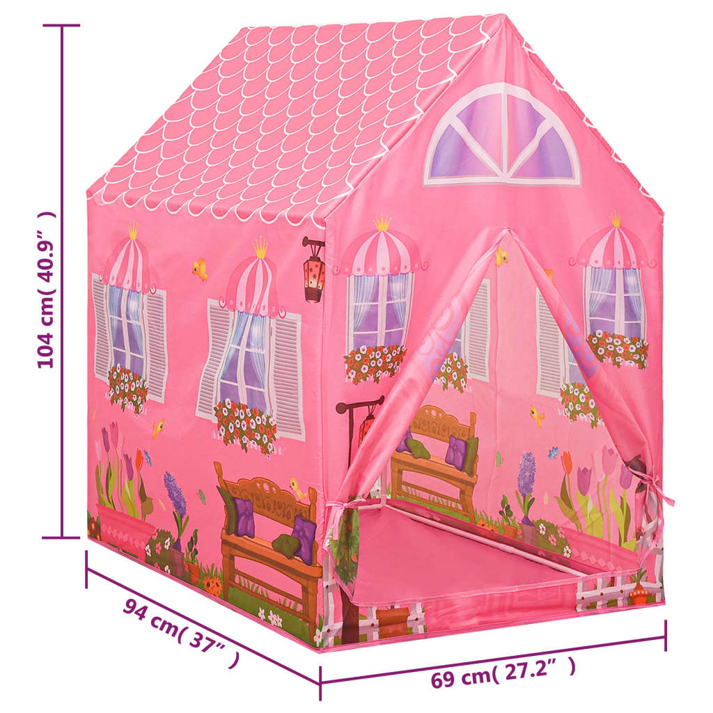 Tenda de brincar infantil 69x94x104 cm rosa