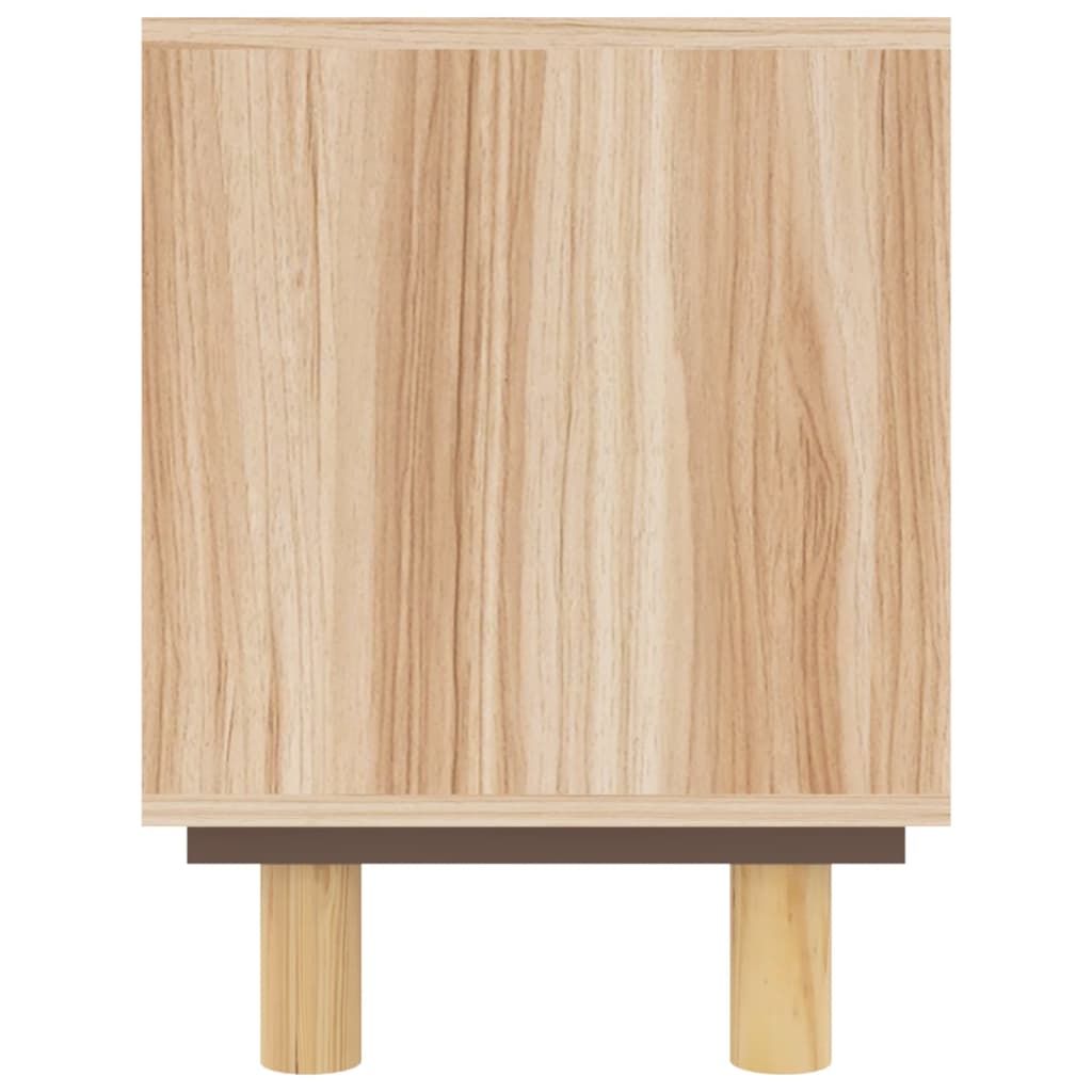 Móvel de TV 80x30x40 cm pinho maciço/vime natural castanho