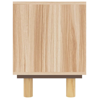 Móvel de TV 80x30x40 cm pinho maciço/vime natural castanho