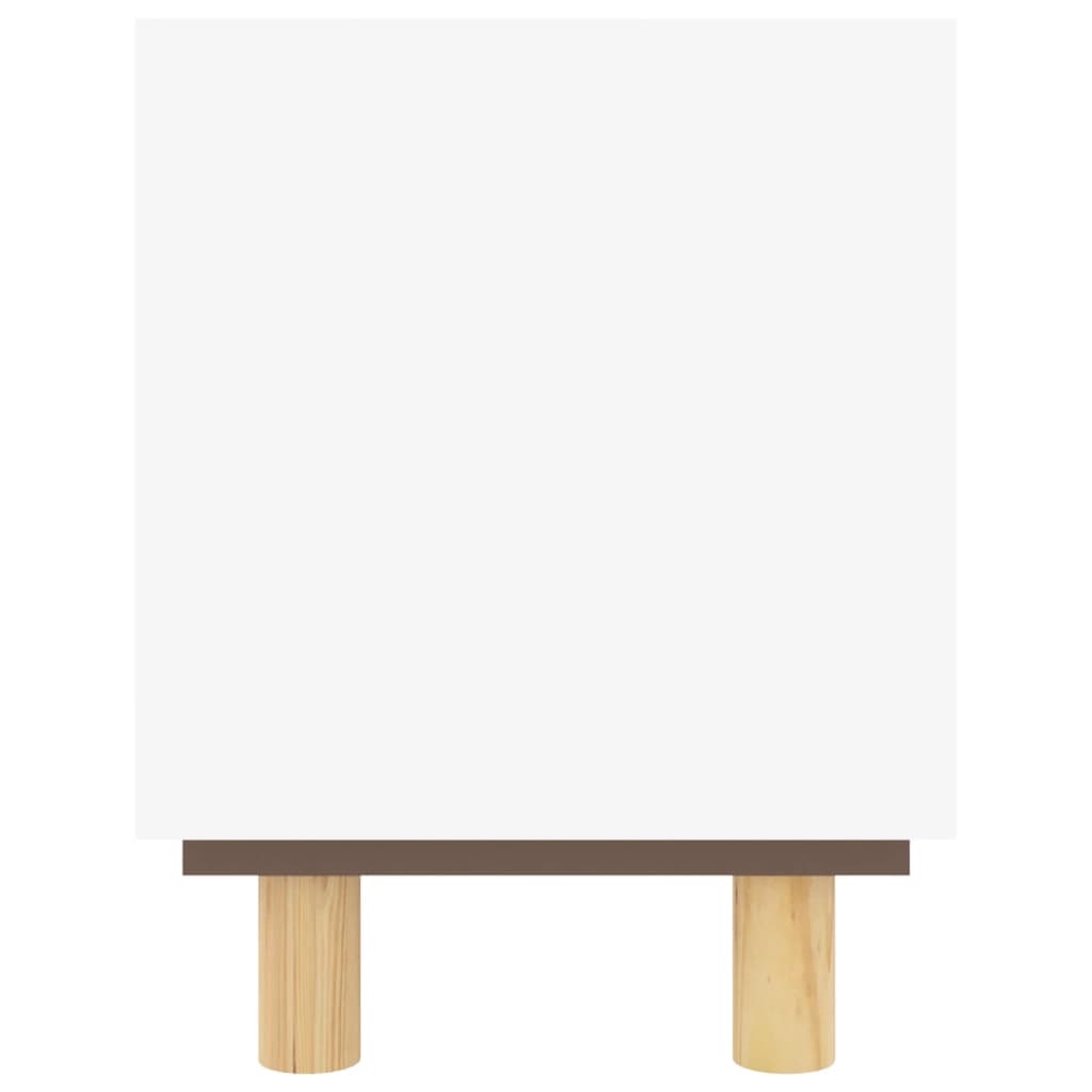 Móvel de TV 105x30x40 cm pinho maciço/vime natural branco