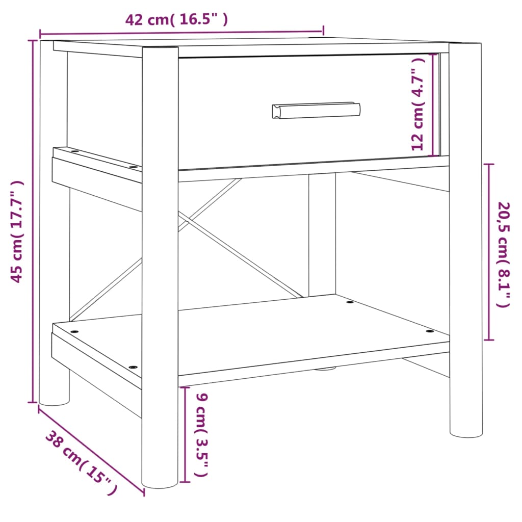 Mesas de cabeceira 2 pcs 42x38x45cm derivados de madeira branco