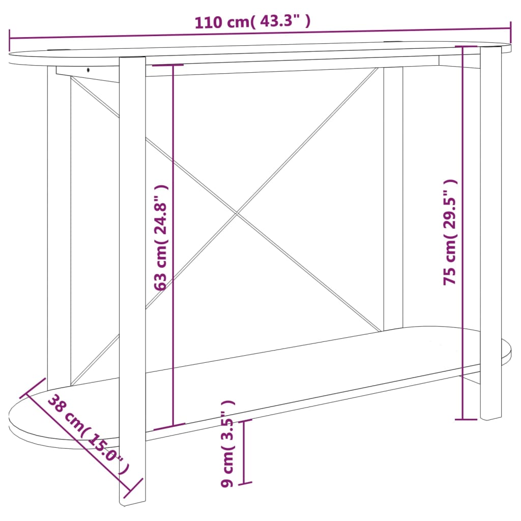 Consola de Entrada Lupy - 110x38x75 cm - Derivados de Madeira - Cor Branco - Design Contemporâneo