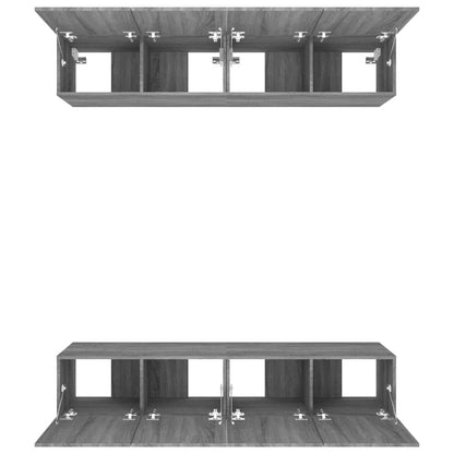 Móveis TV 4 pcs 80x30x30cm derivados de madeira cinzento sonoma