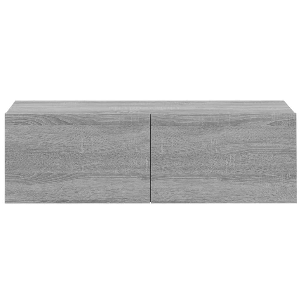 Armários de parede p/ TV 4 pcs 100x30x30 cm cinzento sonoma