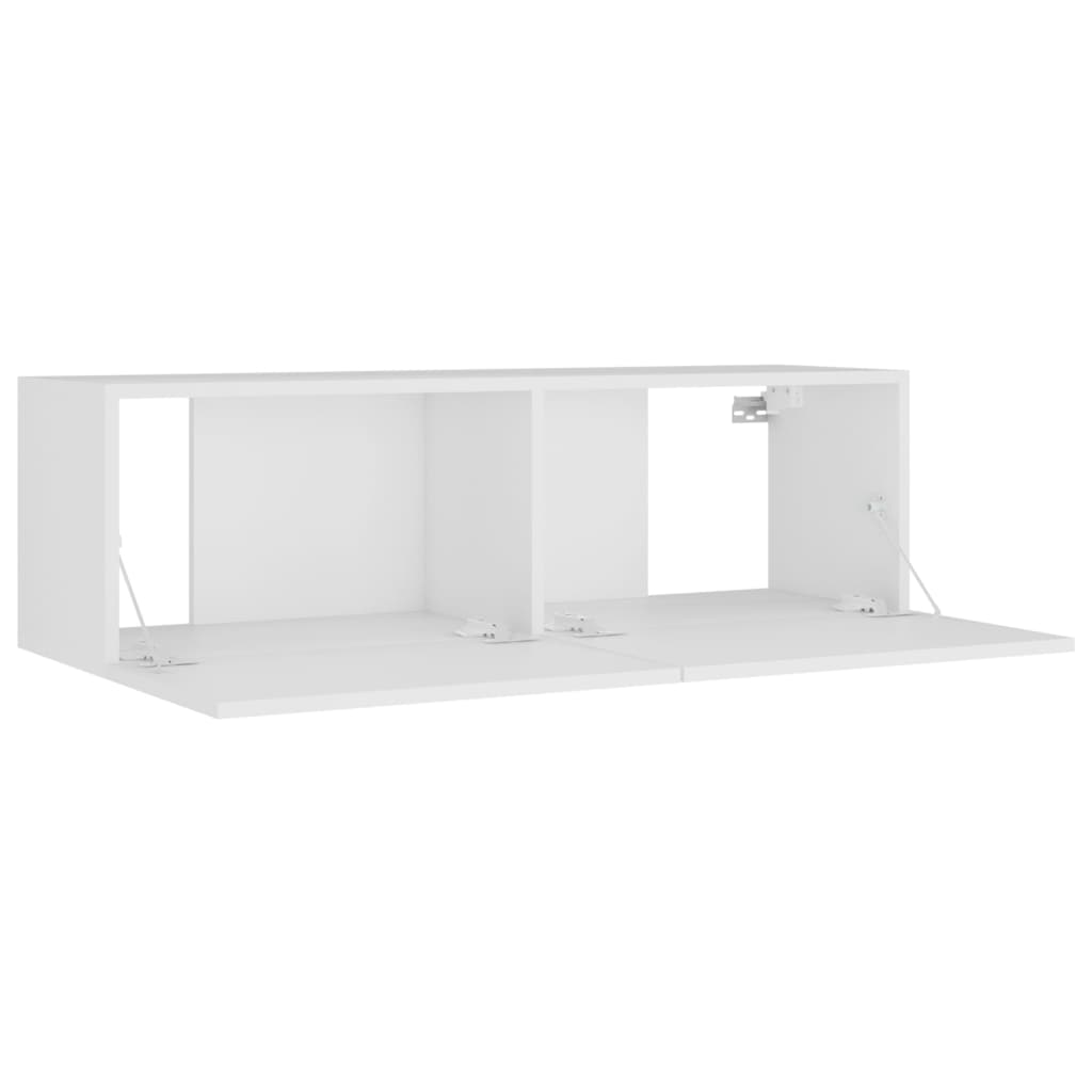 Conjunto móveis de TV 4 pcs madeira processada branco