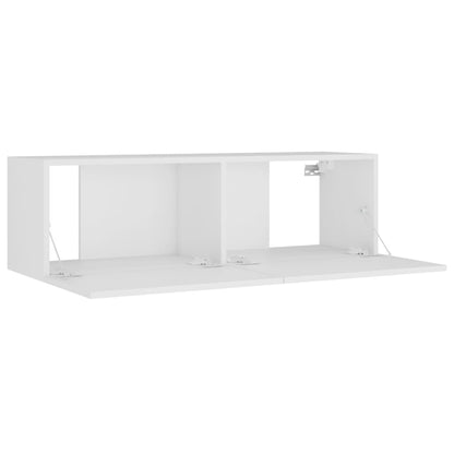 Conjunto móveis de TV 4 pcs madeira processada branco