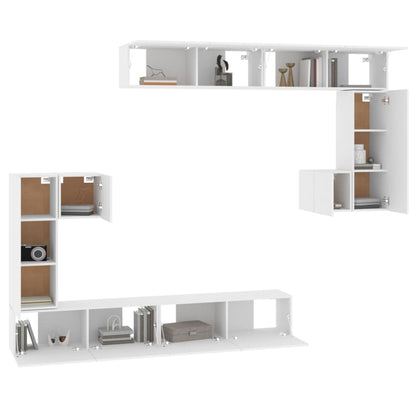 Móvel p/ TV de montagem na parede madeira processada branco