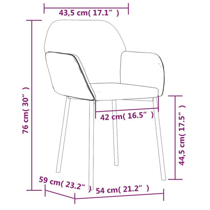 Cadeiras de jantar 2 pcs veludo azul