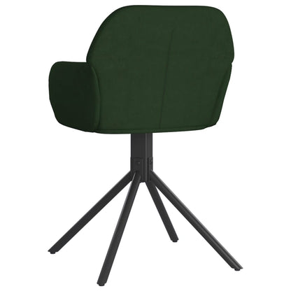 Cadeiras de jantar giratorias 2 pcs veludo verde-escuro