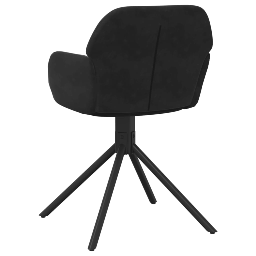 Cadeiras de jantar giratórias 2 pcs veludo preto