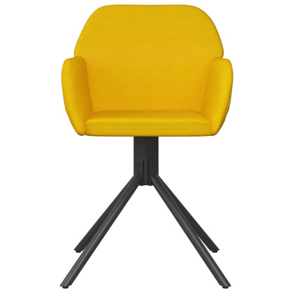 Cadeiras de jantar giratórias 2 pcs veludo amarelo