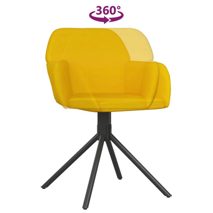 Cadeiras de jantar giratórias 2 pcs veludo amarelo