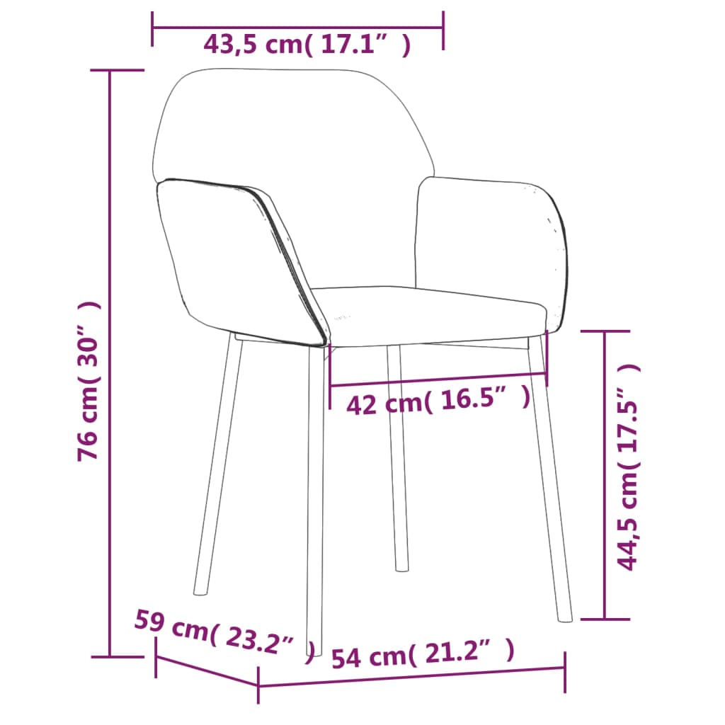 Conjunto de 2 Cadeiras de Jantar Lorby em Tecido e Couro Artificial - Preto e Castanho - Design Moderno