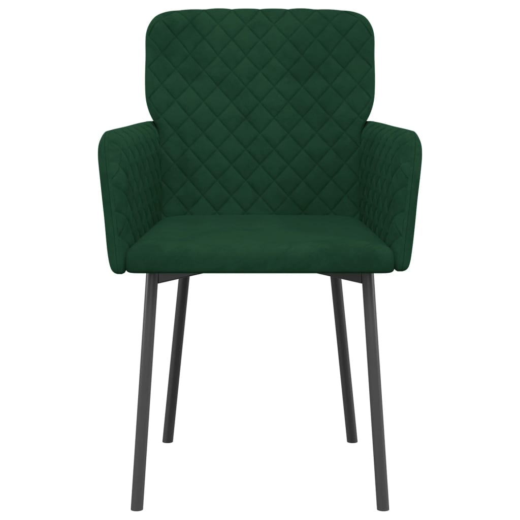 Cadeiras de jantar 2 pcs veludo verde-escuro