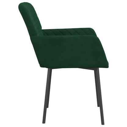 Cadeiras de jantar 2 pcs veludo verde-escuro