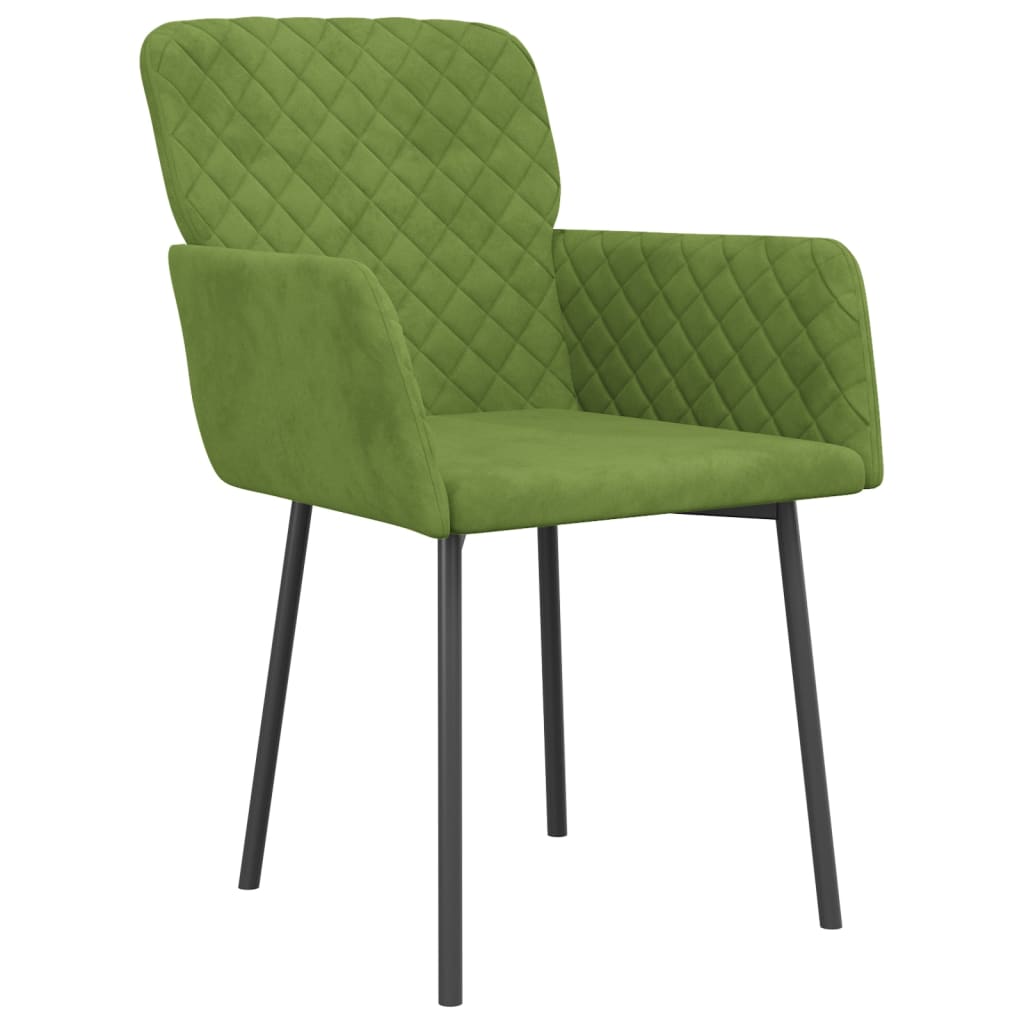 Cadeiras de jantar 2 pcs veludo verde-claro