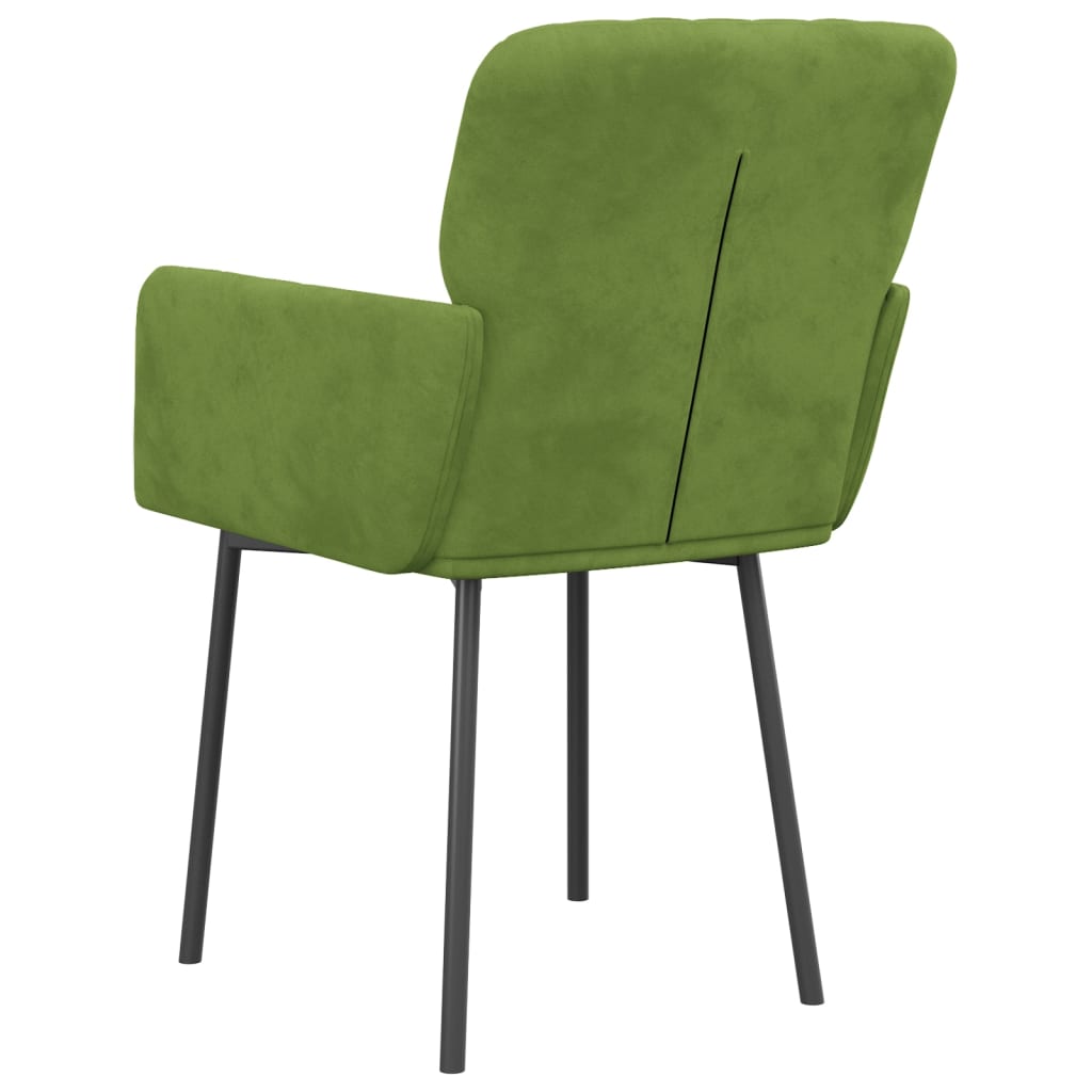 Cadeiras de jantar 2 pcs veludo verde-claro