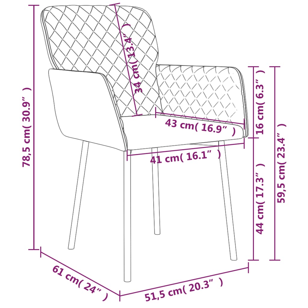 Cadeiras de jantar 2 pcs veludo preto