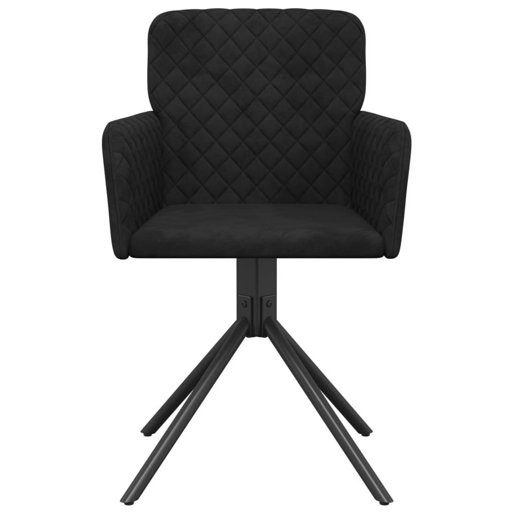 Cadeiras de jantar giratórias 2 pcs veludo preto