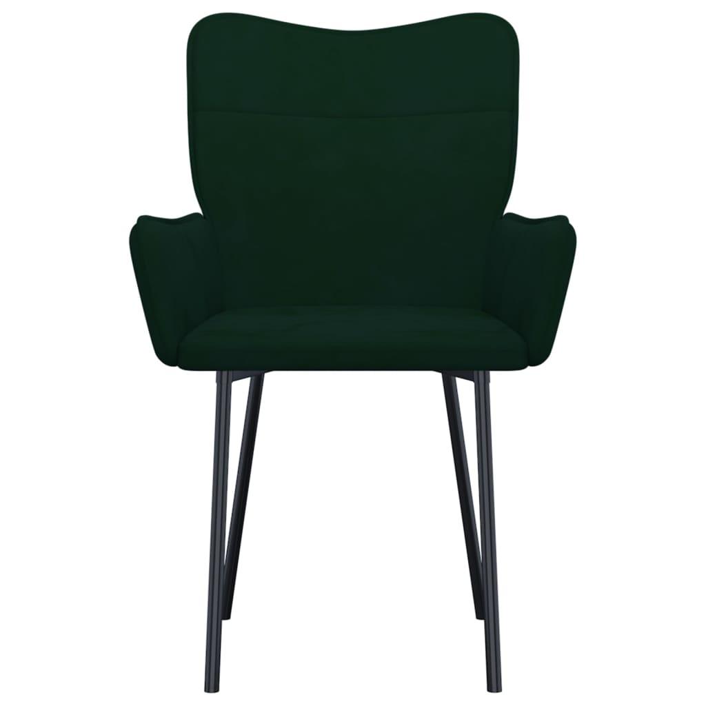 Cadeiras de jantar 2 pcs veludo verde-escuro