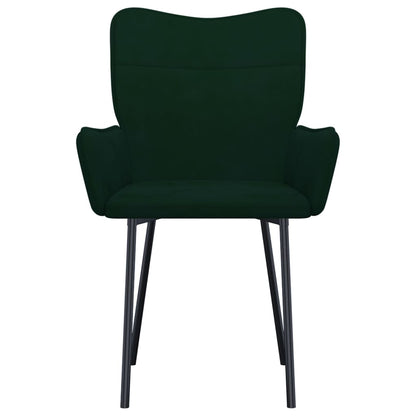 Cadeiras de jantar 2 pcs veludo verde-escuro