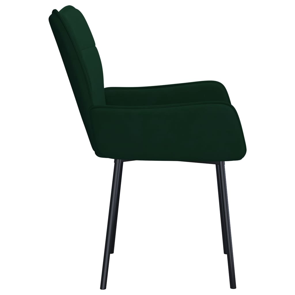 Cadeiras de jantar 2 pcs veludo verde-escuro