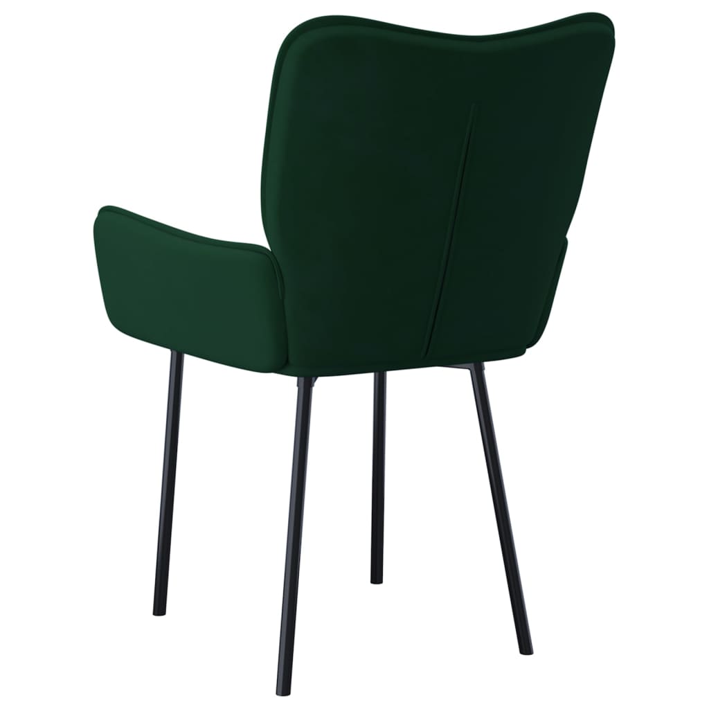 Cadeiras de jantar 2 pcs veludo verde-escuro