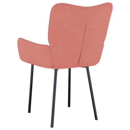 Cadeiras de jantar 2 pcs veludo rosa