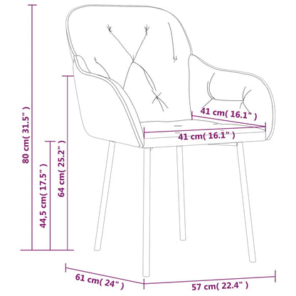 Cadeiras de jantar 2 pcs veludo cinzento-escuro