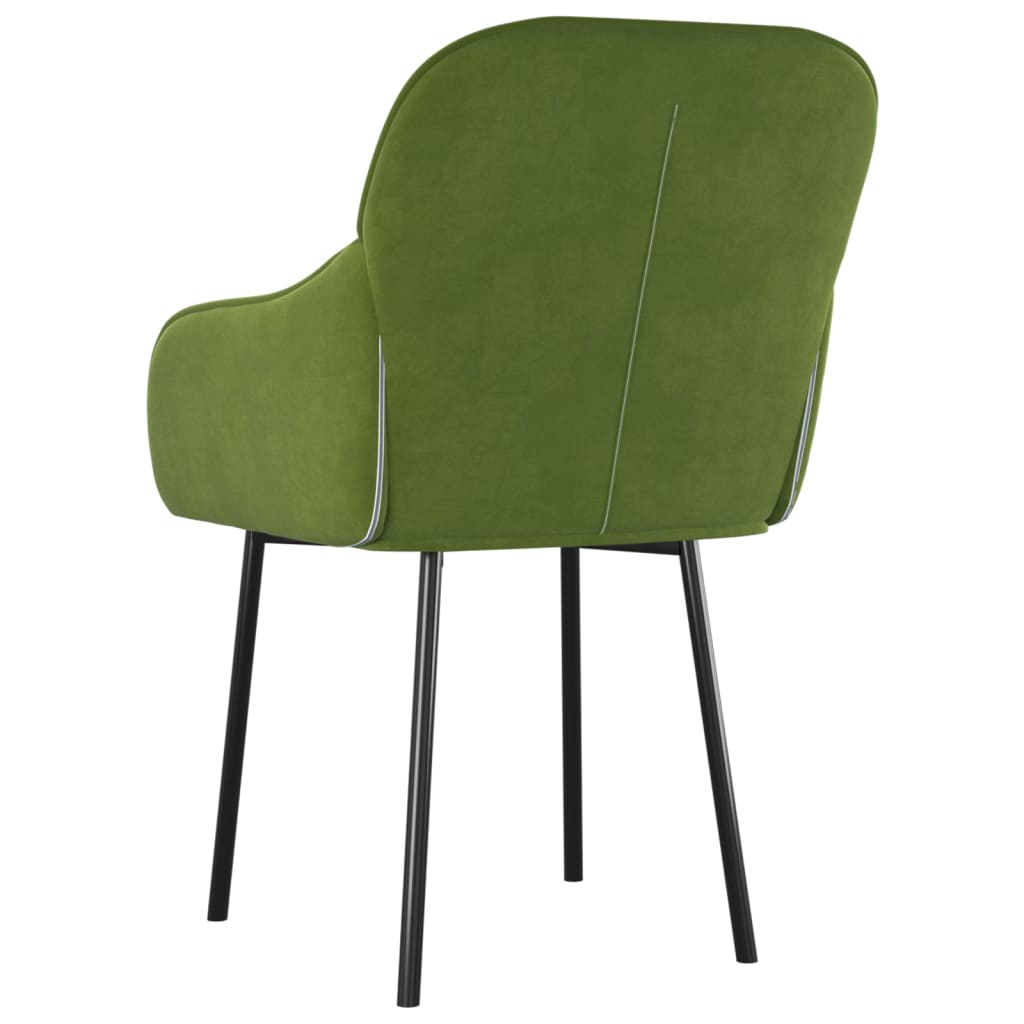 Cadeiras de jantar 2 pcs veludo verde-claro