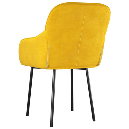 Cadeiras de jantar 2 pcs veludo amarelo