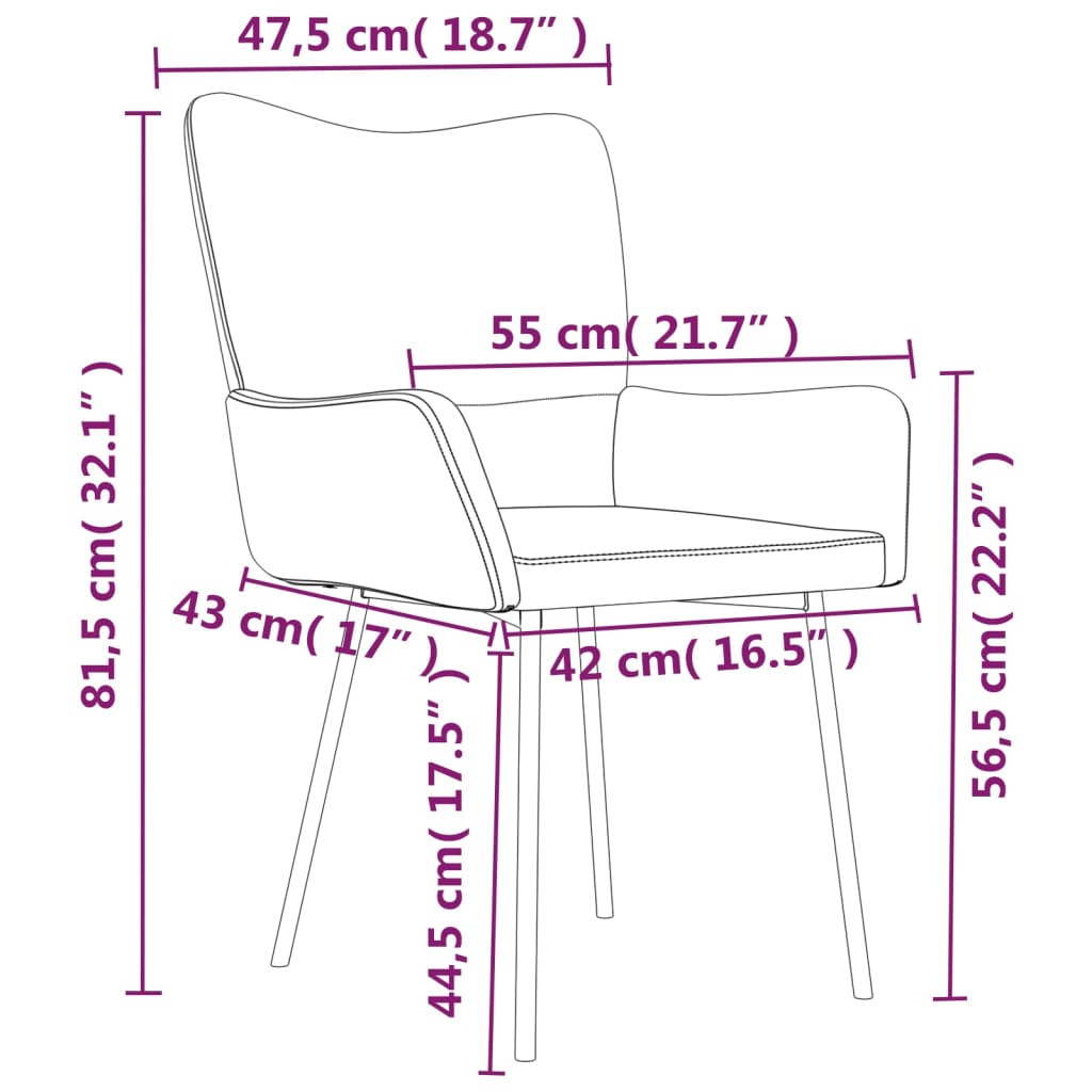 Cadeiras de jantar 2 pcs veludo azul