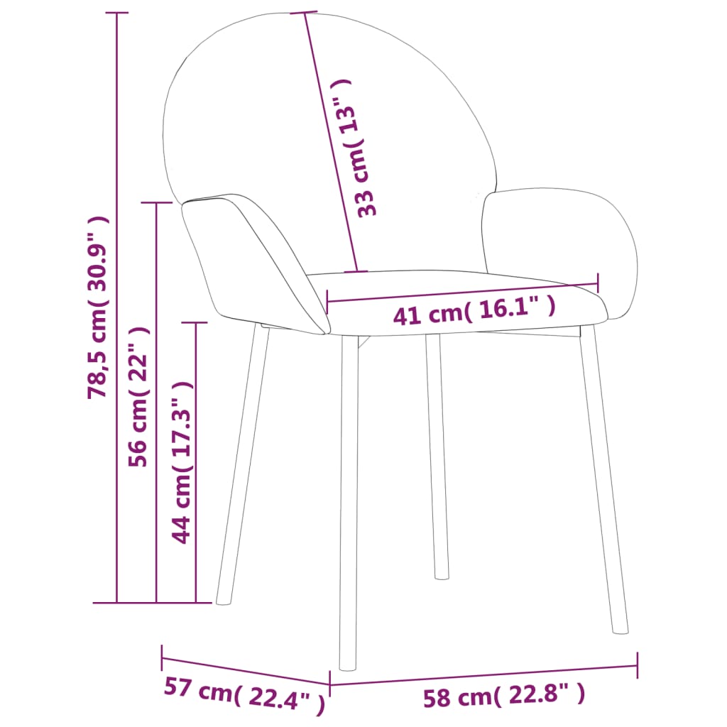 Cadeiras de jantar 2 pcs veludo preto