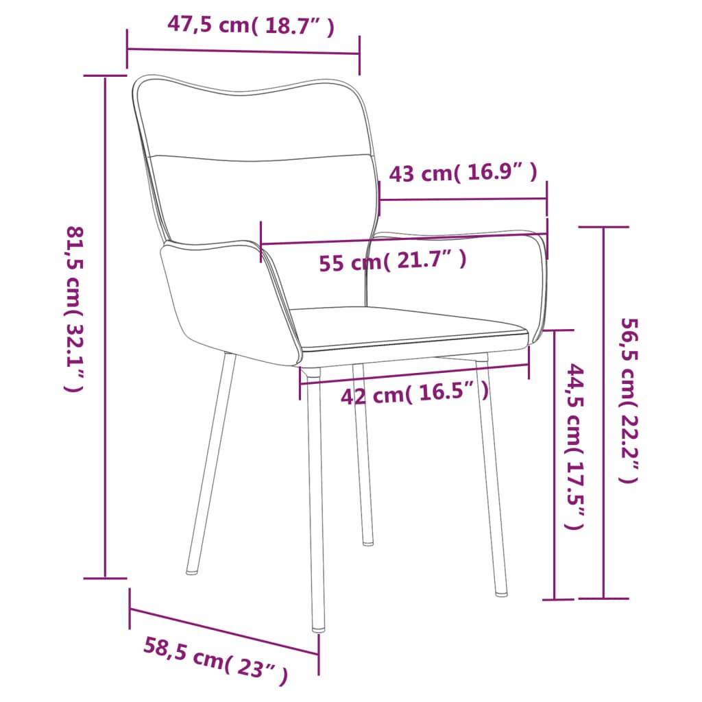 Cadeiras de jantar 2 pcs veludo cinzento-escuro