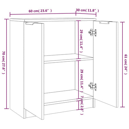 Aparadores 2 pcs 60x30x70 cm derivados de madeira branco