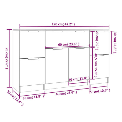 Aparador Flix de 120 cm - Cinzento Cimento - Design Moderno