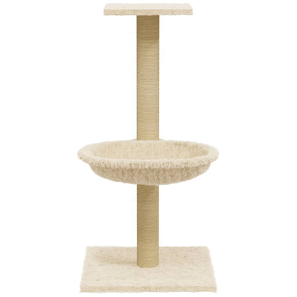 Árvore para gatos com poste arranhador sisal 74 cm cor creme