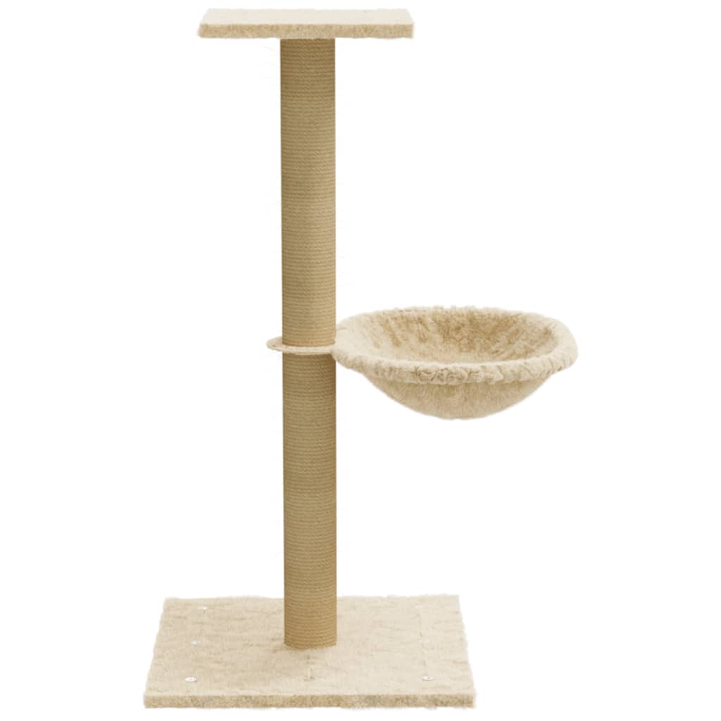 Árvore para gatos com poste arranhador sisal 74 cm cor creme