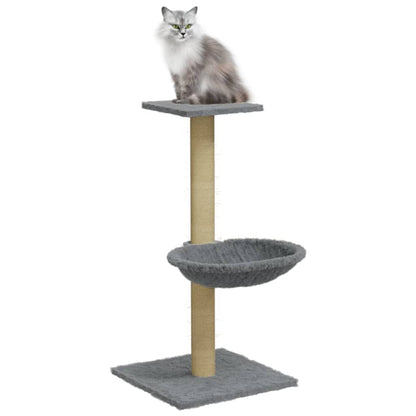 Árvore para gatos com poste arranhador sisal 74 cm cinzento